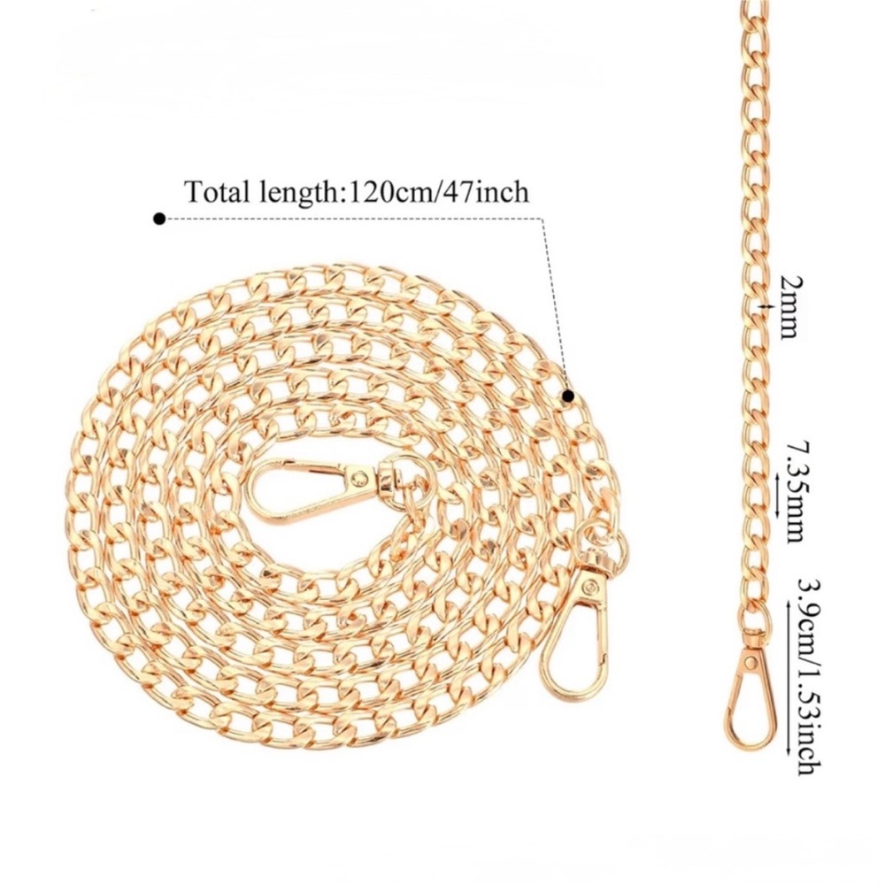 Replacement gold chain strap 47”